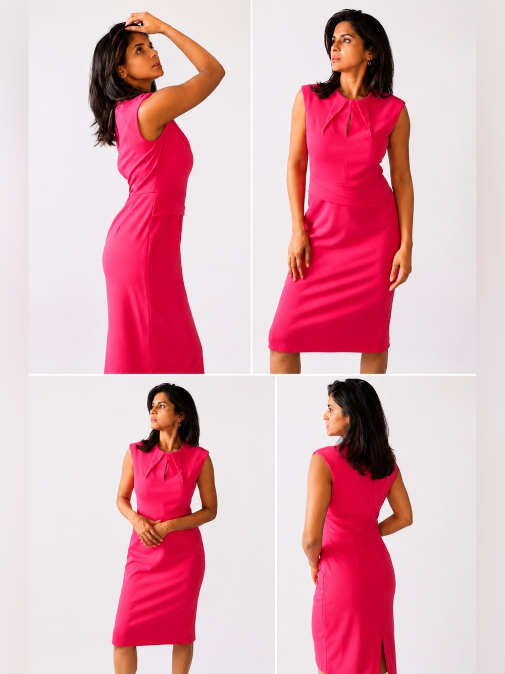Calvin Klein Hot Pink Pleated Sheath Dress - Picture 4 of 4
